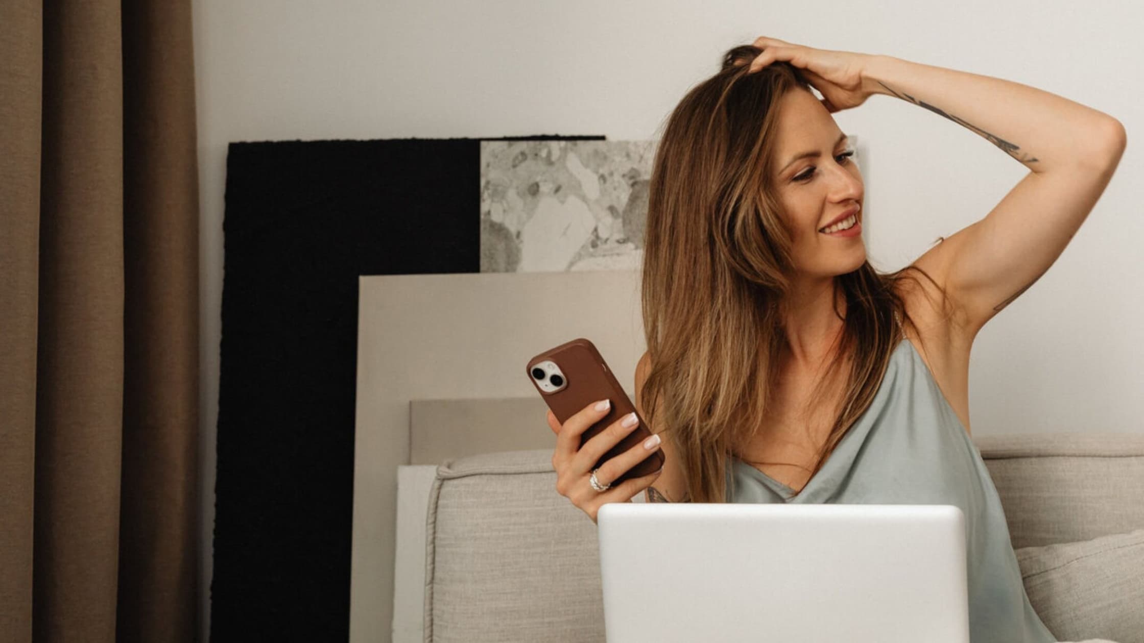 Creative entrepreneur working on website branding